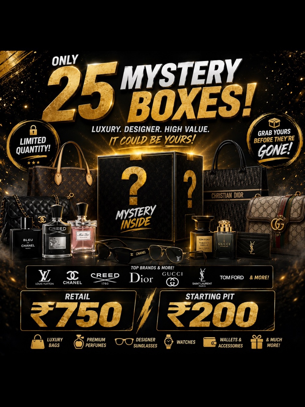 Luxury Mystery Box — Black & Gold